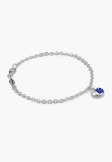 very nice tiny silver enamel flower heart September birthstone bracelet for babies